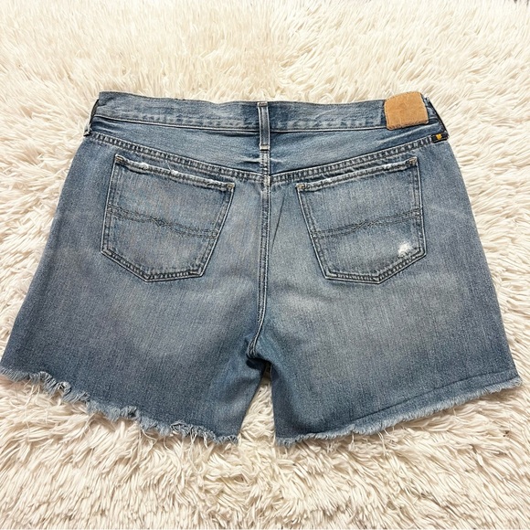 Lucky Brand The Boyfriend Short Distressed Cut-off Blue Jean Shorts Size 8/29 - Picture 2 of 10